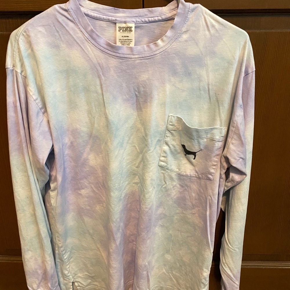 Pink long sleeve campus tee